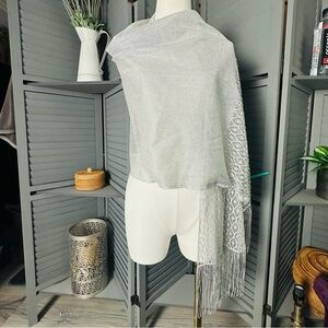 Elegant Silver Mesh Scarf Shawl Wrap by Cejon